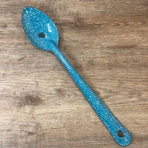 Large 14” Enamelware Spoon - Graniteware Spoon